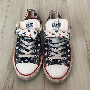 Red, white and blue Converse